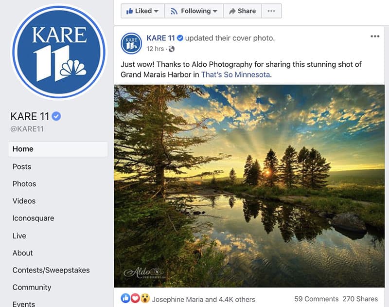 Facebook Page for KARE 11