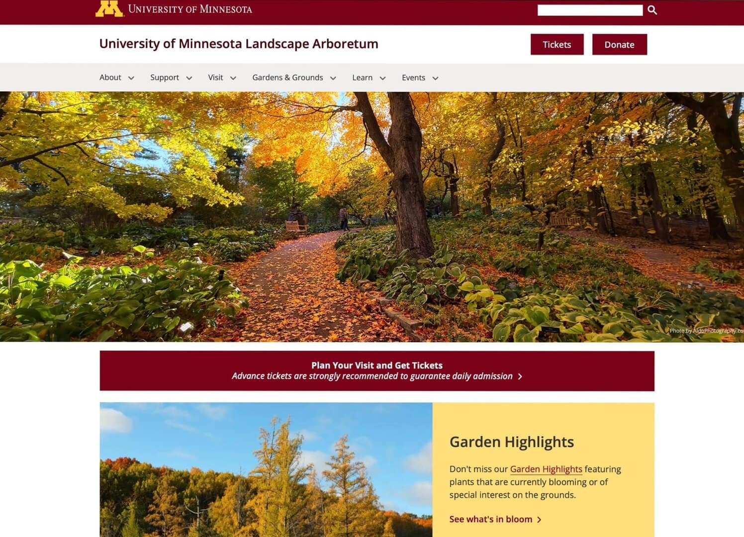 Featured Cover on Minnesota Landscape Arboretum